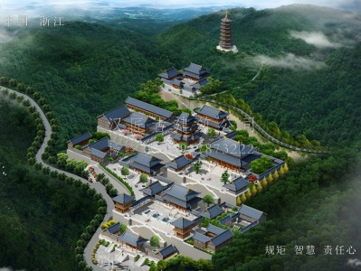 泰兴龙王寺古建规划设计布局图